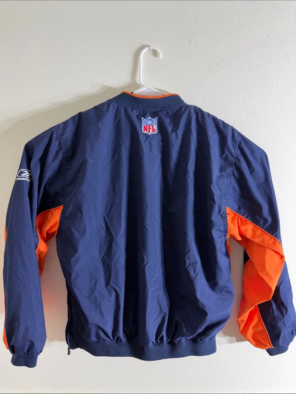 Reebok Navy & Orange Denver Broncos Pullover Windbreaker